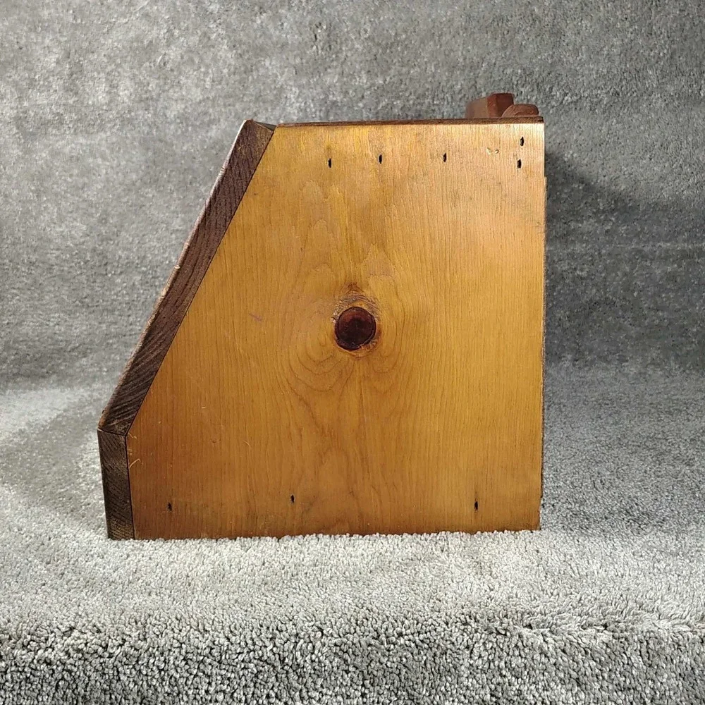 Vintage Wooden Bread Box With Window Front Made With Tender Loving Care